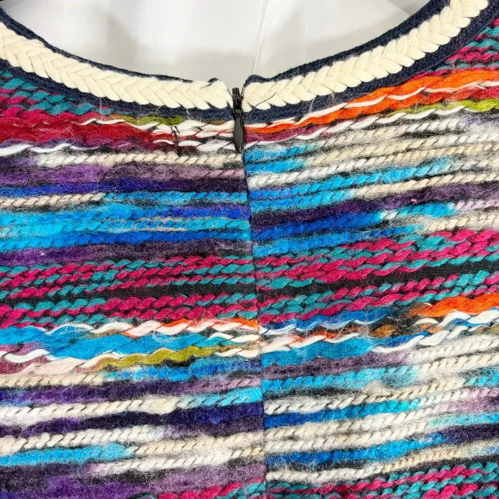 Chelsea & Violet Multicolor Yarn Cropped Top Women’s Medium Back Zipper - Picture 4 of 6